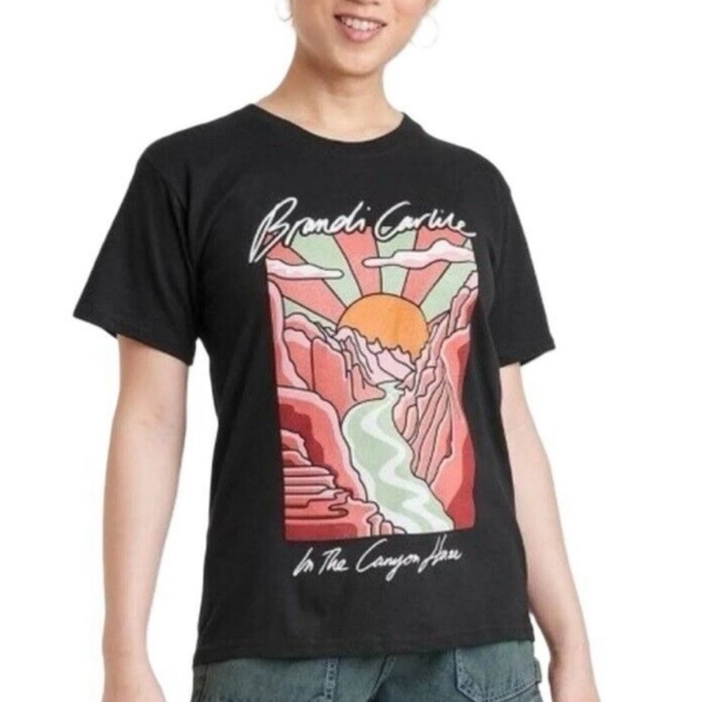 Brandi Carlile Band In The Canyon Haze T-Shirt Size XS Black Front Print Graphic